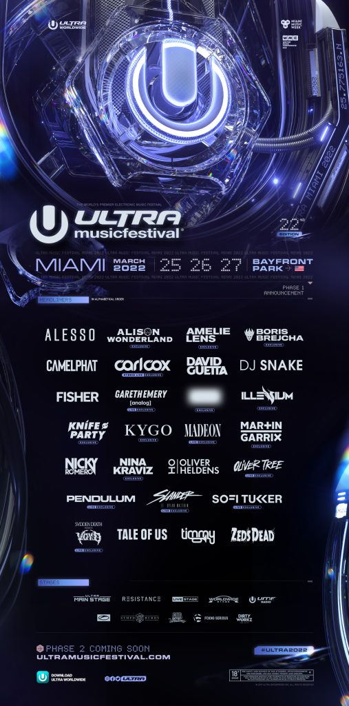 Ultra Music Festival Roars Back to Life with 2022 Phase 1 Lineup