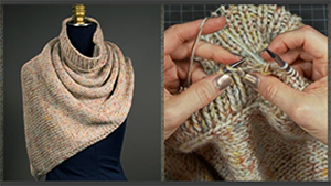 Image showing sample of lesson Knitting A Poncho Scarf