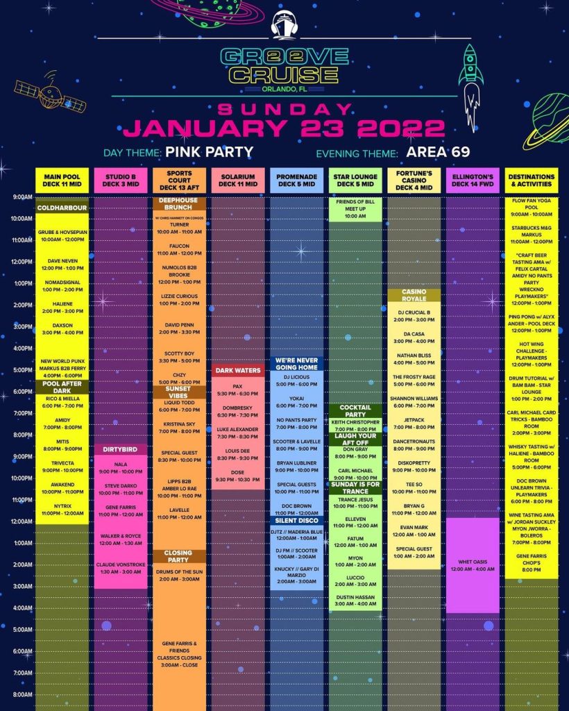 Groove Cruise Orlando Announces Outstanding Daily Lineups for 2022 Voyage!
