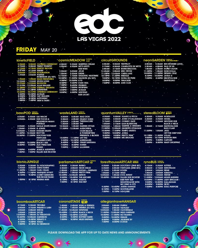 Check out the 2022 EDC Set Times!