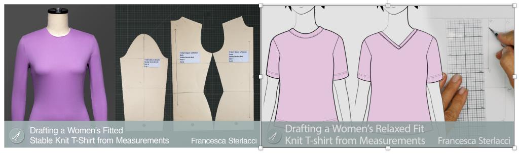 poster frames of lessons Drafting a Women's Fitted Stable Knit T-shirt from Measurements & Drafting a Women's Relaxed Fit Knit T-shirt from Measurements 