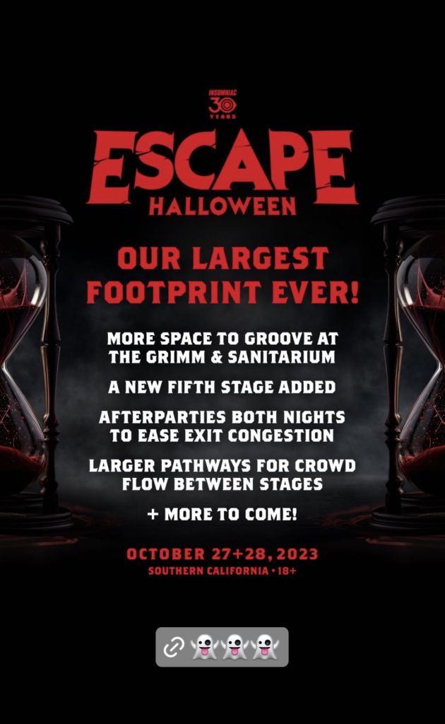 Escape Halloween Reveals Stacked Daily Lineups