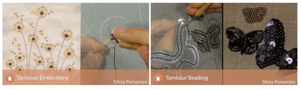 poster frames of lesson: Tambour Embroidery and Tambour Beading lessons 