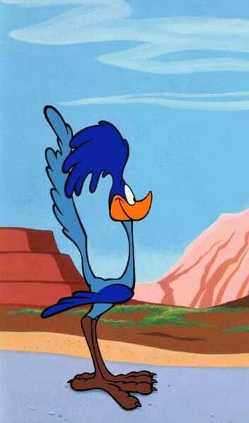 Cartoon characters: The Road Runner