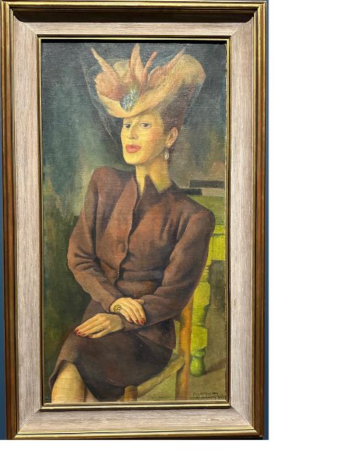 Broad shouldered suit by Mexican artist Diego Riviera (1886-1957) in Portrait of Adalgisa Nery 1945 (Image Credit: San Diego Art Museum)