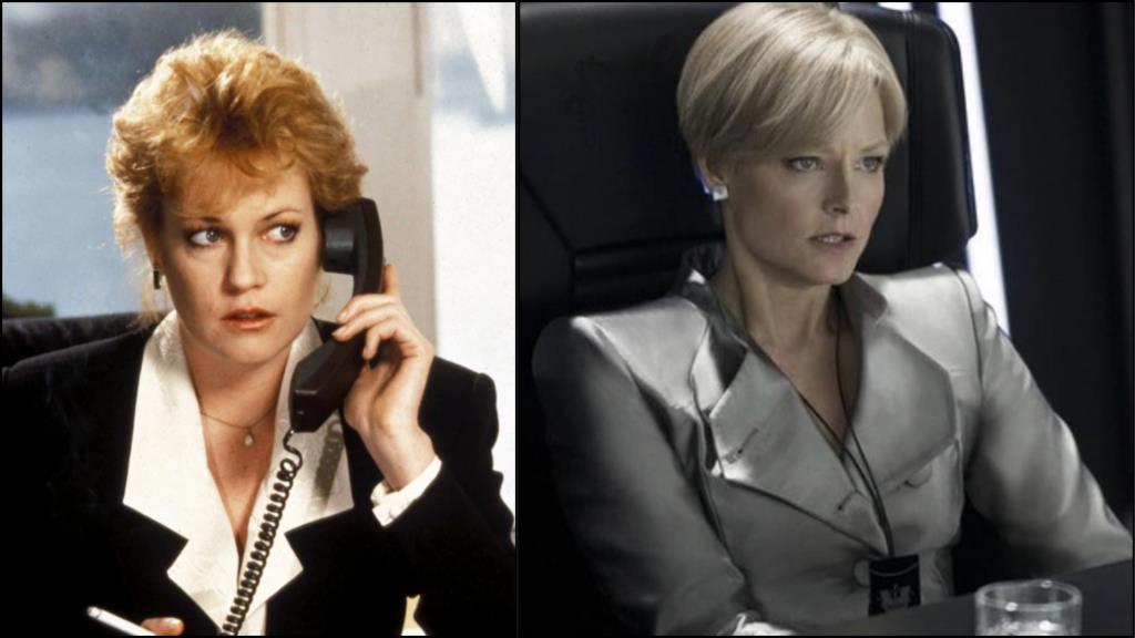 Melanie Griggith in Working Girl and Jodie Foster in Elysium 