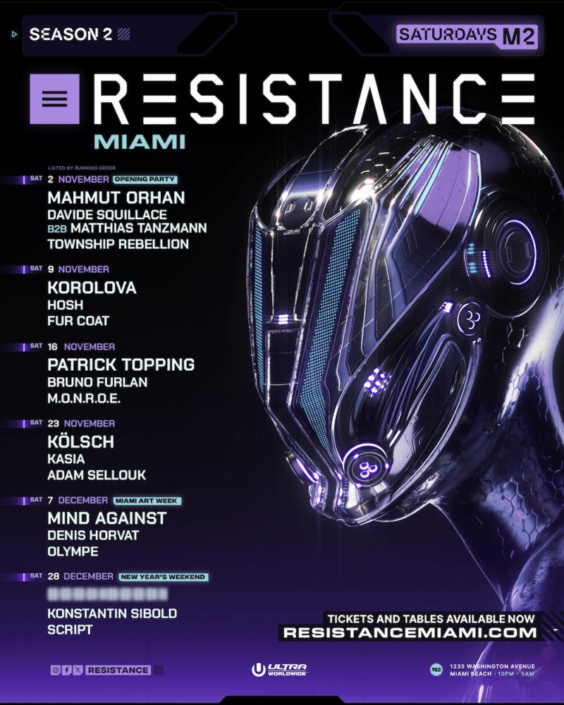 RESISTANCE Miami Reveals Season 2 Headliners at M2