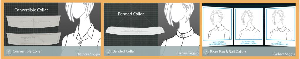 University of Fashions collar lessons: Shirt collar, Banded collar and Peter Pan collar 