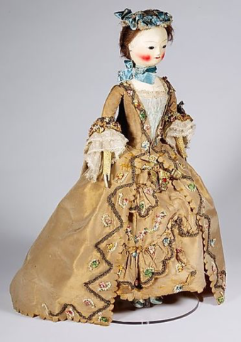 Fashion doll with accessories, c1755-60. 