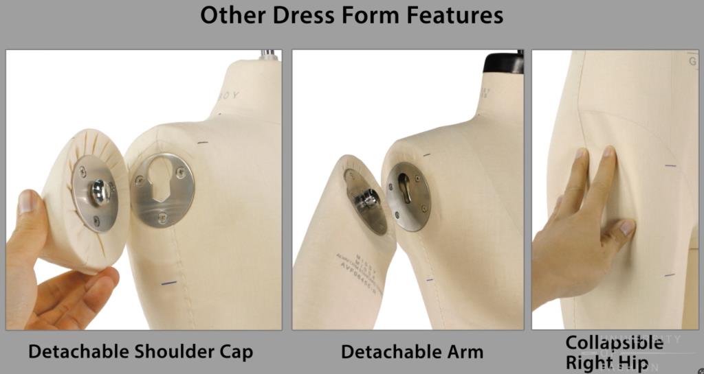 adjustable features on a dress form