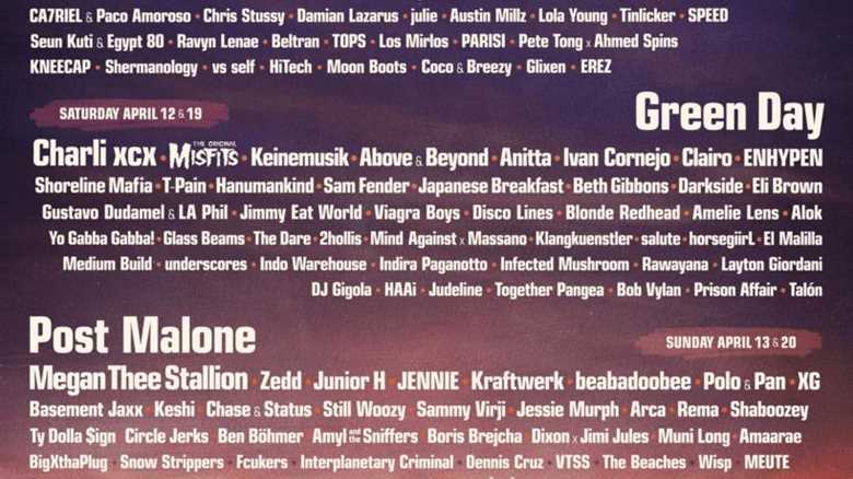 Coachella Reveals 2025 Incredible Full Lineup Including Headliners, Lady Gaga, Green Day, and Post Malone