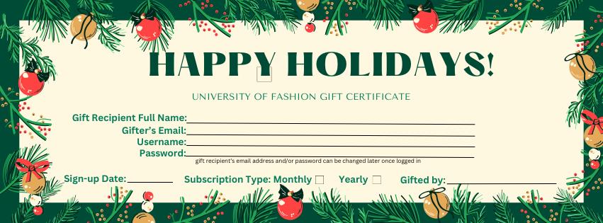 UoF gift certificate template