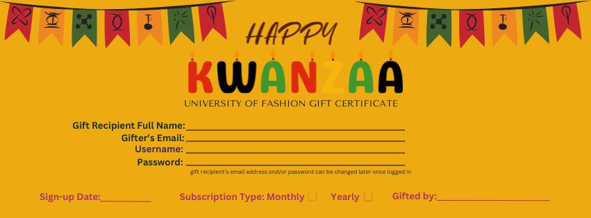 UoF Kwanzaa gift certificate template