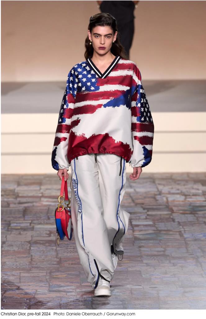 Image of American flag outfit by Chanel 2024