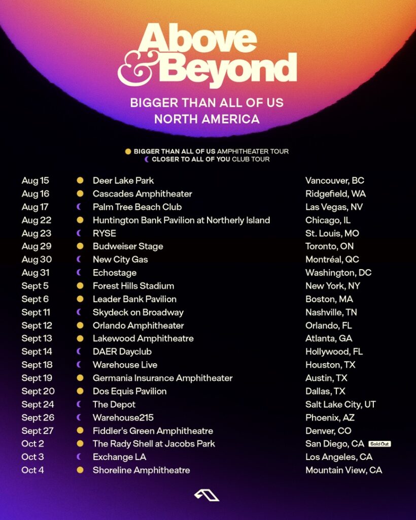 Above & Beyond Unleashes High-Octane Club Mix of “Bigger Than All of Us” ahead of their North American Tour
