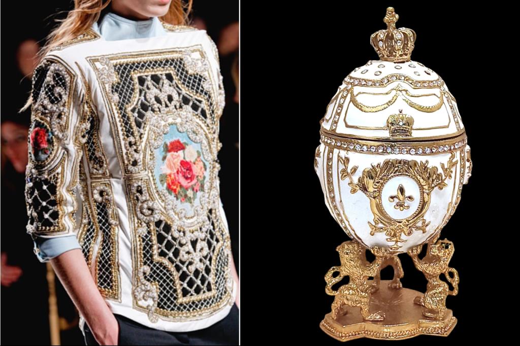 Olivier Rousteing for Balmain’s Fabergé egg inspiration (Image credit vogue.com)