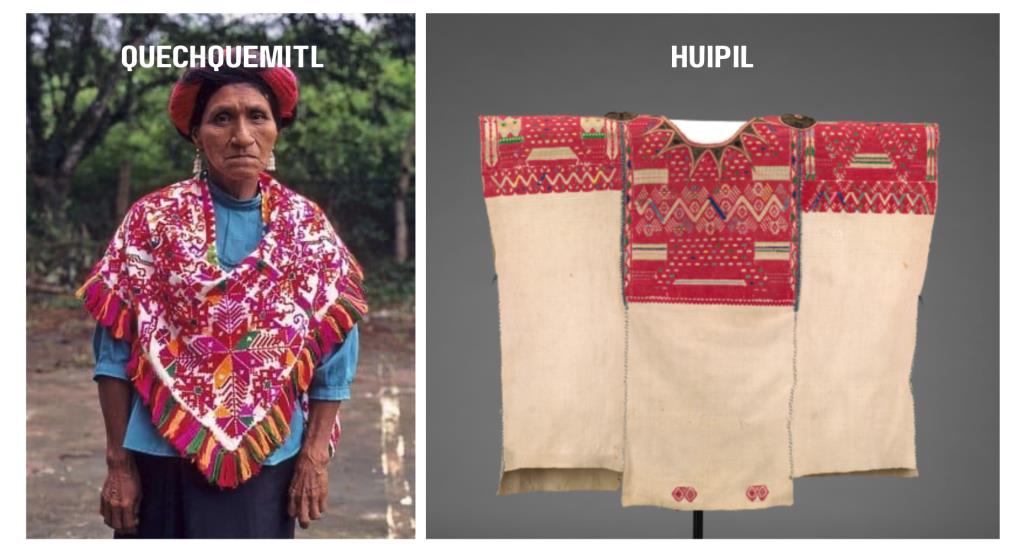 image of Mexican dress- huipil and quechquemitl