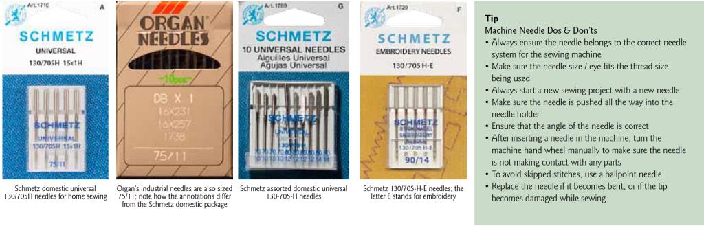 assorted sewing machine needles