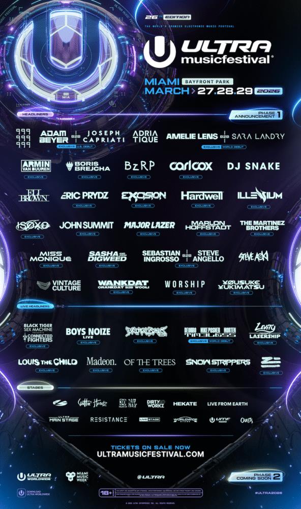 Ultra Music Festival 2026 Lineup