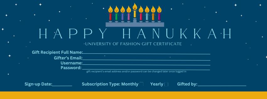 UoF Hanukkah gift certificate template