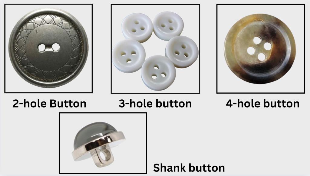 images of 2, 3 and 4 hole buttons