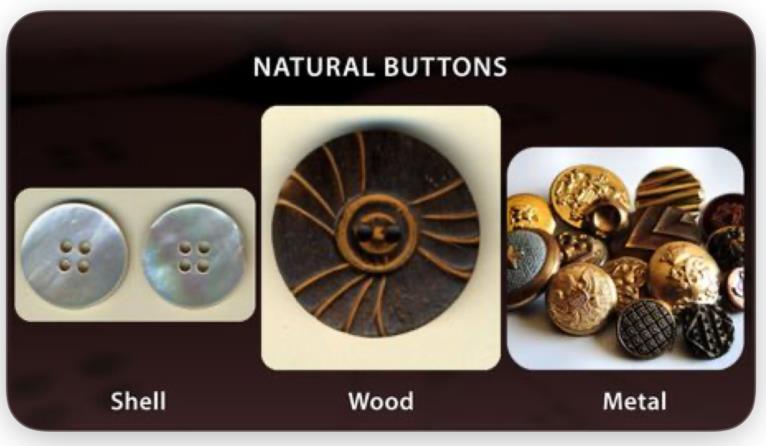 examples of natural materials for buttons