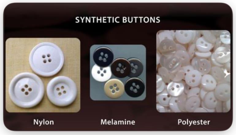 Images of synthetic button materials