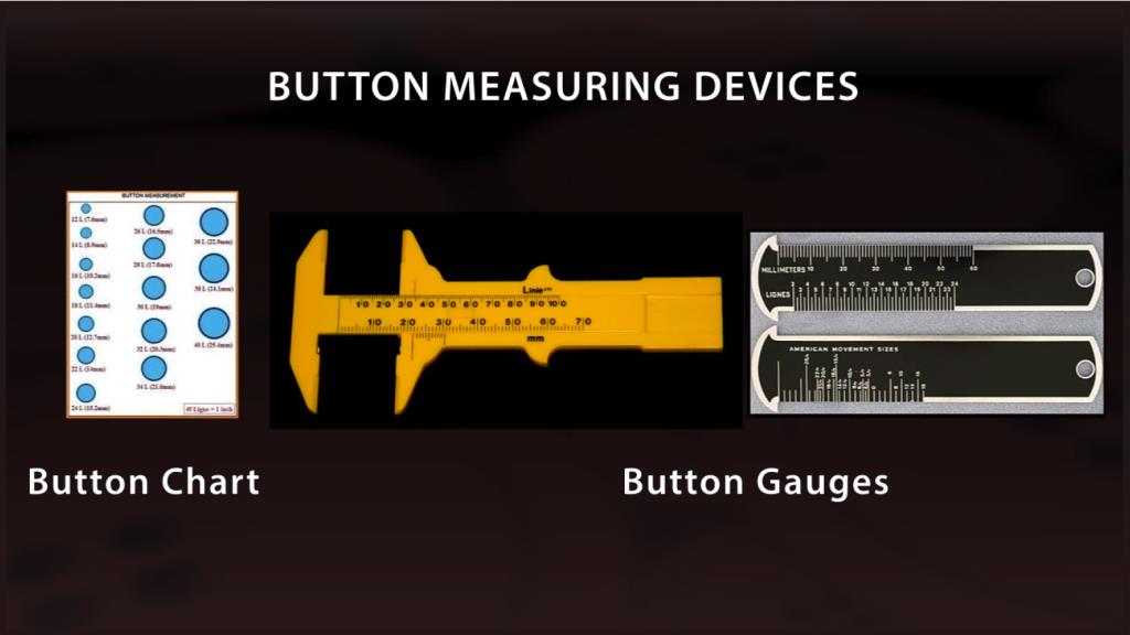 button measuring devices- chart and gauge