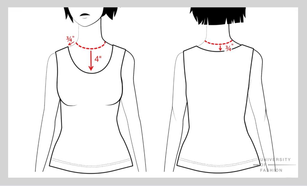 images of how to plan a scoop neckline from a sketch