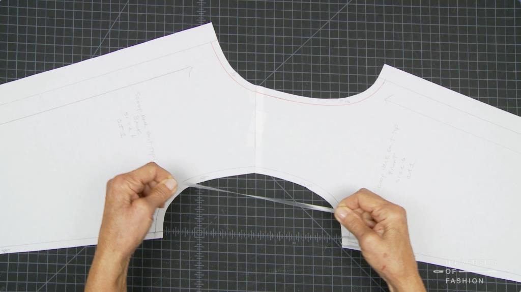 image of adding 1/4" plastic elastic to neckline and armhole
