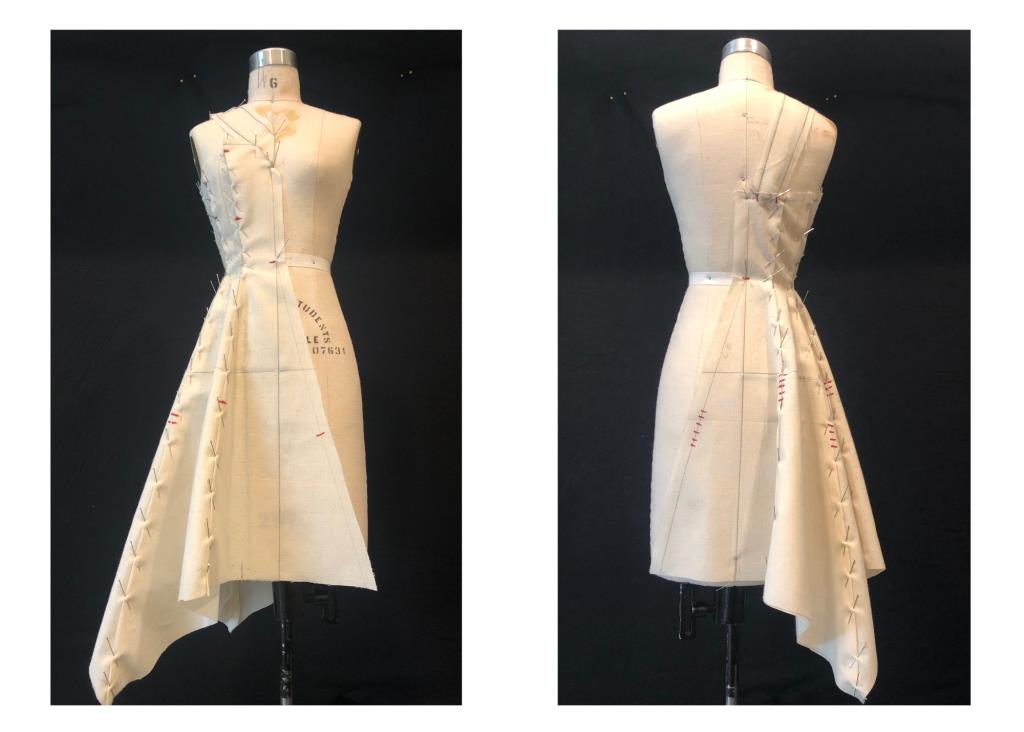 Draped sundress front and back