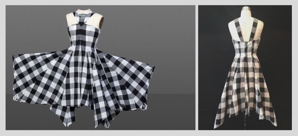 sundress cut out in black & white check