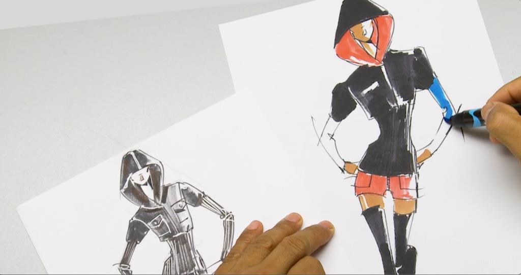 Fashion illustrator Steven Broadway — from his lesson on illustrating a contemporary female fashion figure